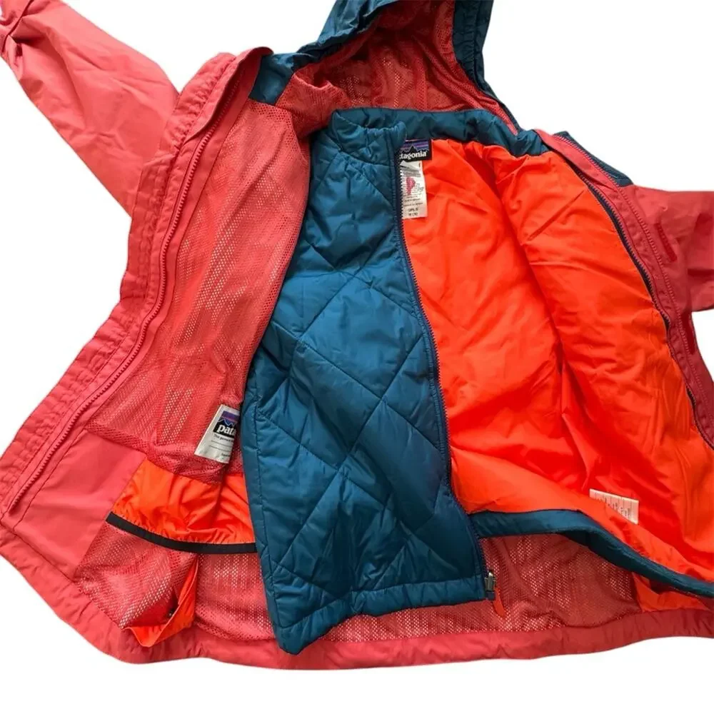 Patagonia Kids' 3 in 1 Jacket Coral Navy Blue Size M (10) Ski Snowboarding